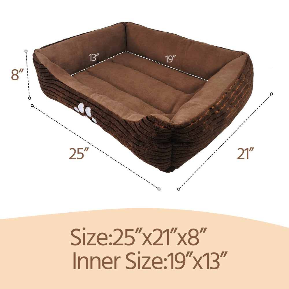 Long Rich HCT REC-005 rectangle bed creates a private pet nook in a corner.