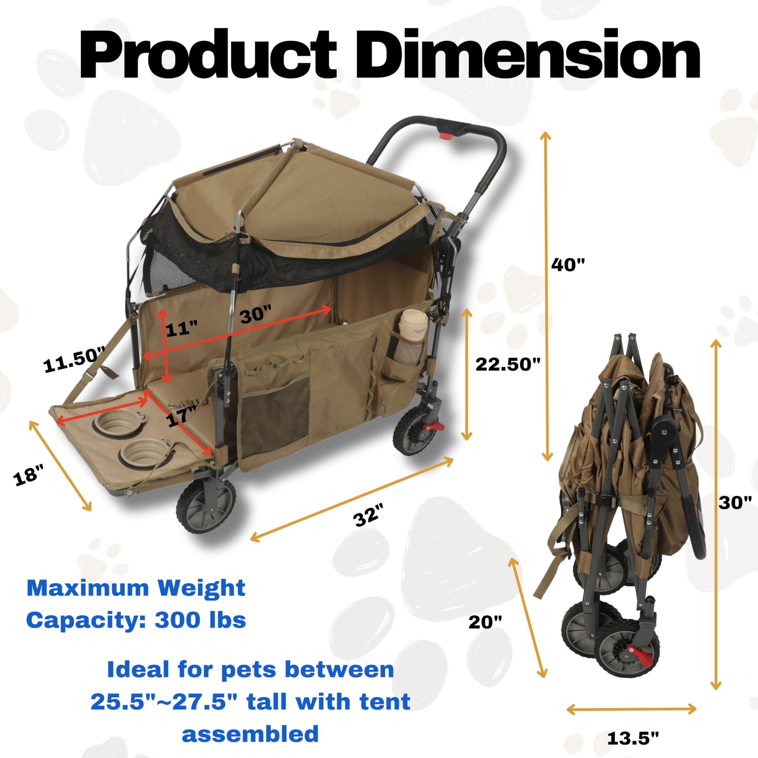 LONGDOG IMPRESSIONS Built-in water bottle and bowls for on-the-go hydration.