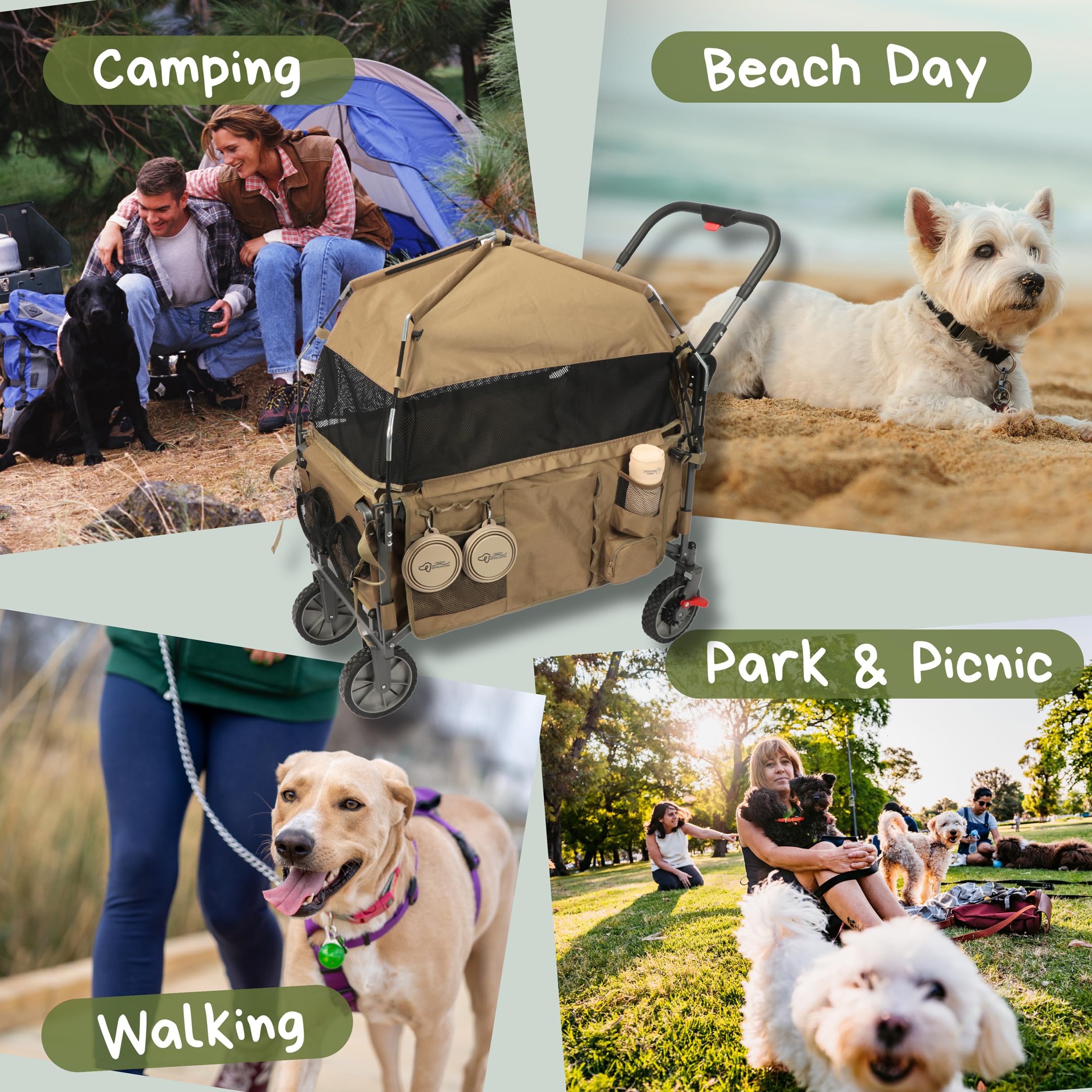 LONGDOG IMPRESSIONS Wagon folded flat, showcasing compact storage.