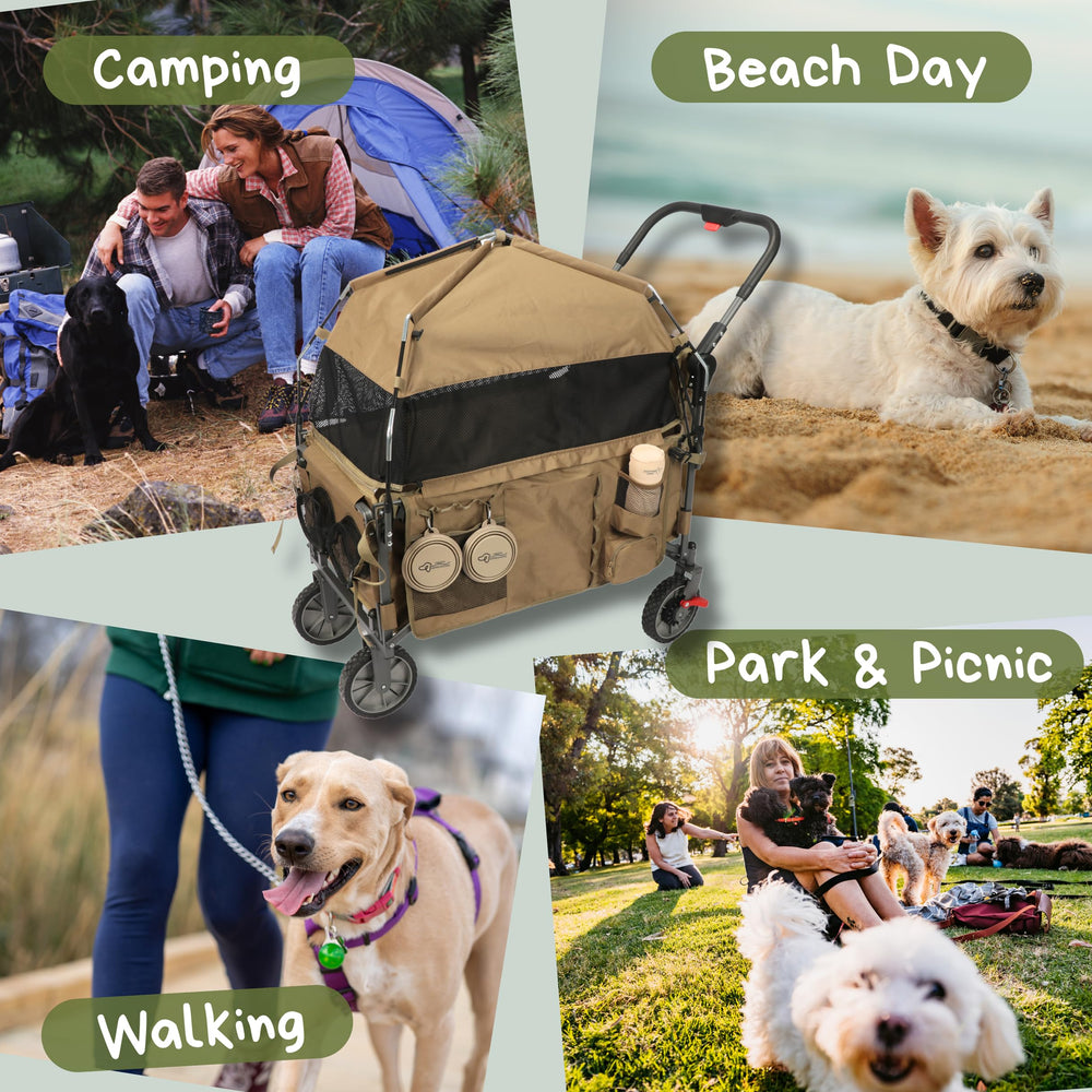 LONGDOG IMPRESSIONS Wagon folded flat, showcasing compact storage.