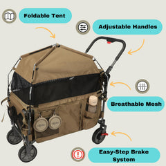 LONGDOG IMPRESSIONS Pet Wagon tent removed showing shade option for pets.