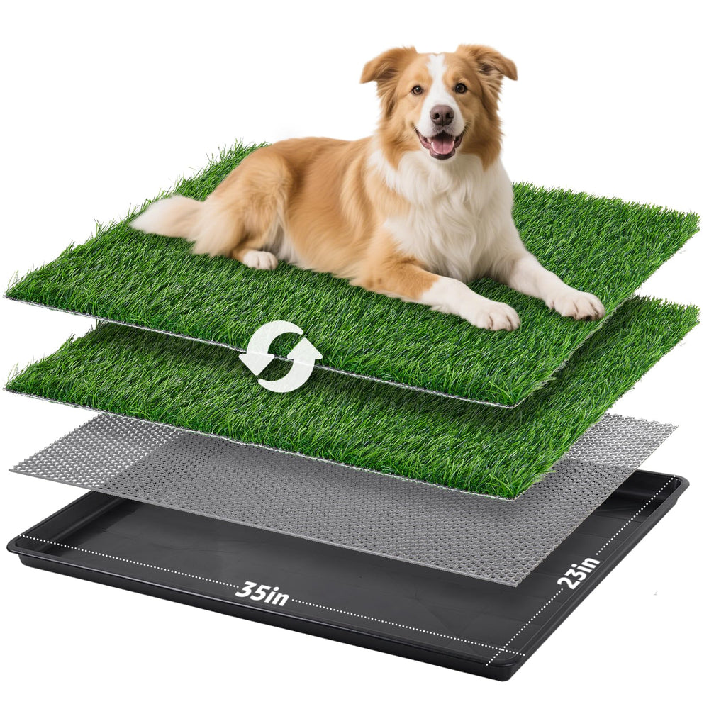 LOOBANI 35x23in large dog litter box offers roomy indoor potty area.