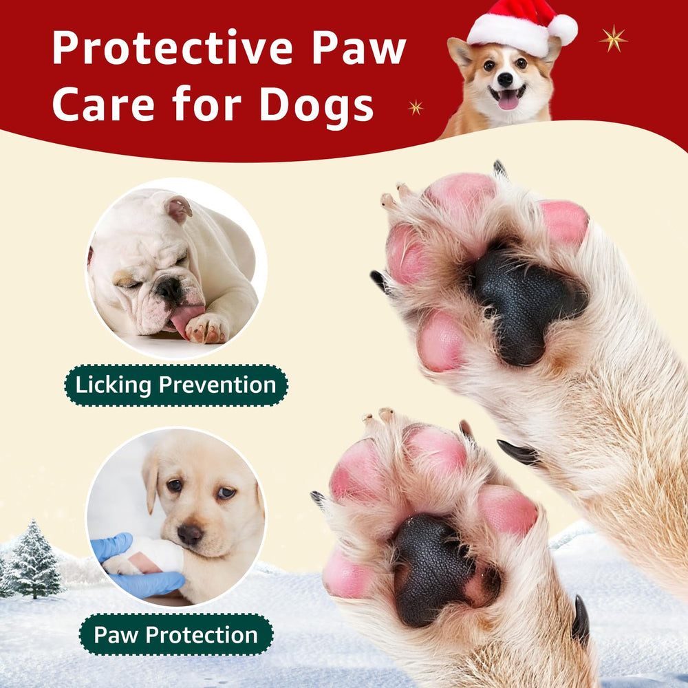 LOOBANI Christmas dog socks traction sole highlights anti-slip grip on slick floors.