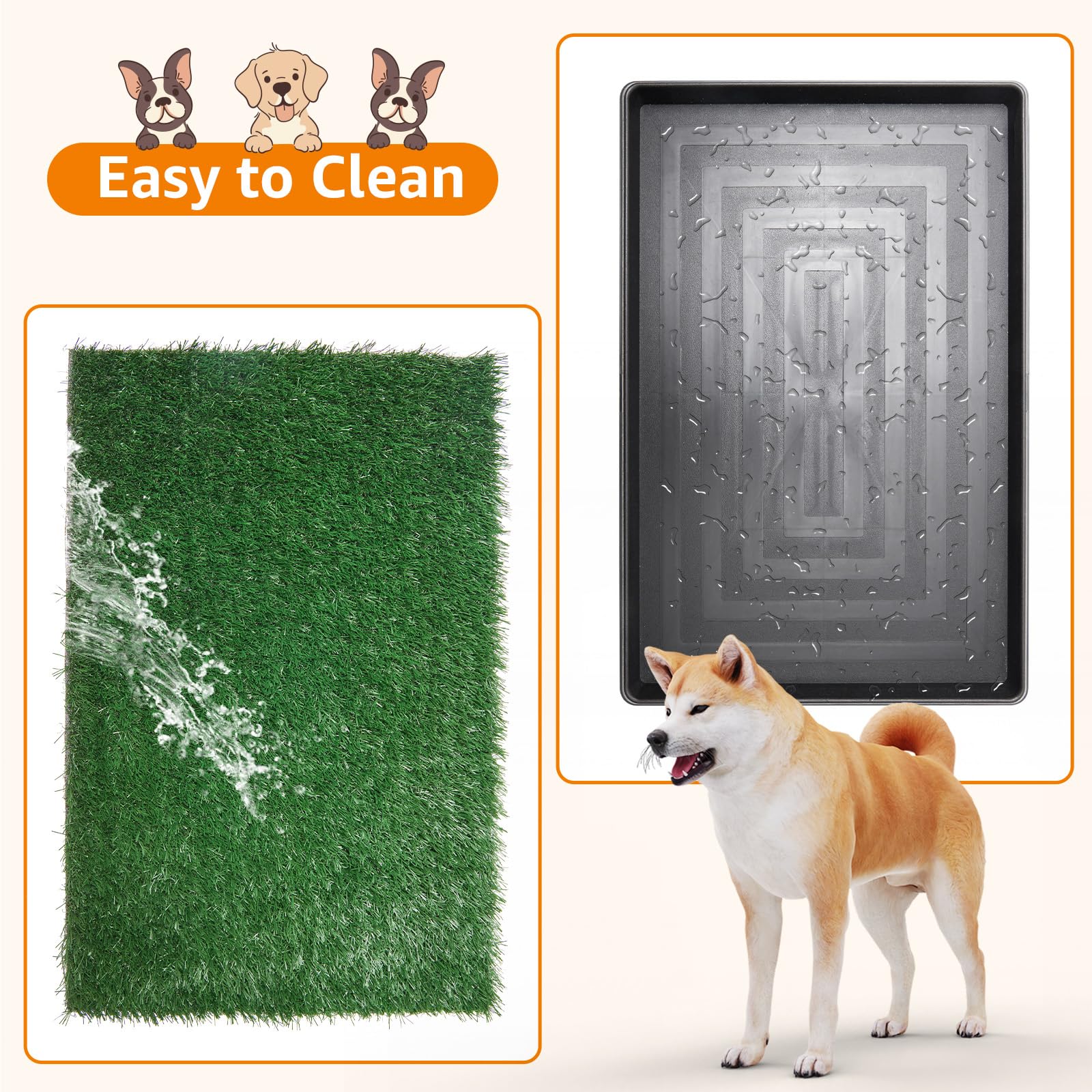 LOOBANI Dog Grass Pad – portable setup supports indoor and outdoor use