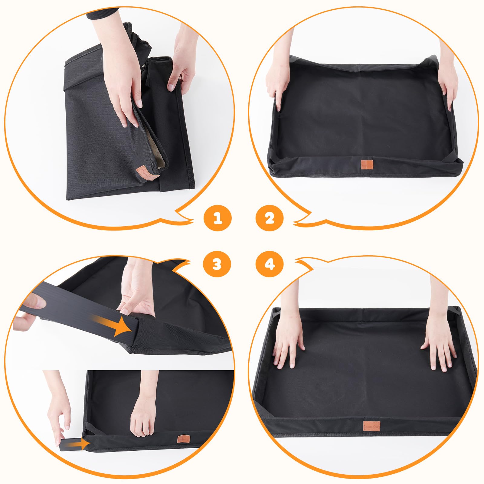 LOOBANI dog grass pad tray side view highlights portability.