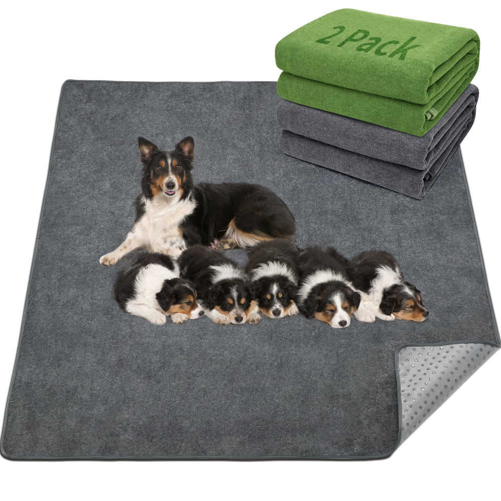 LOOBANI dog mat full view offers ample 72x72 inch coverage for housebreaking.