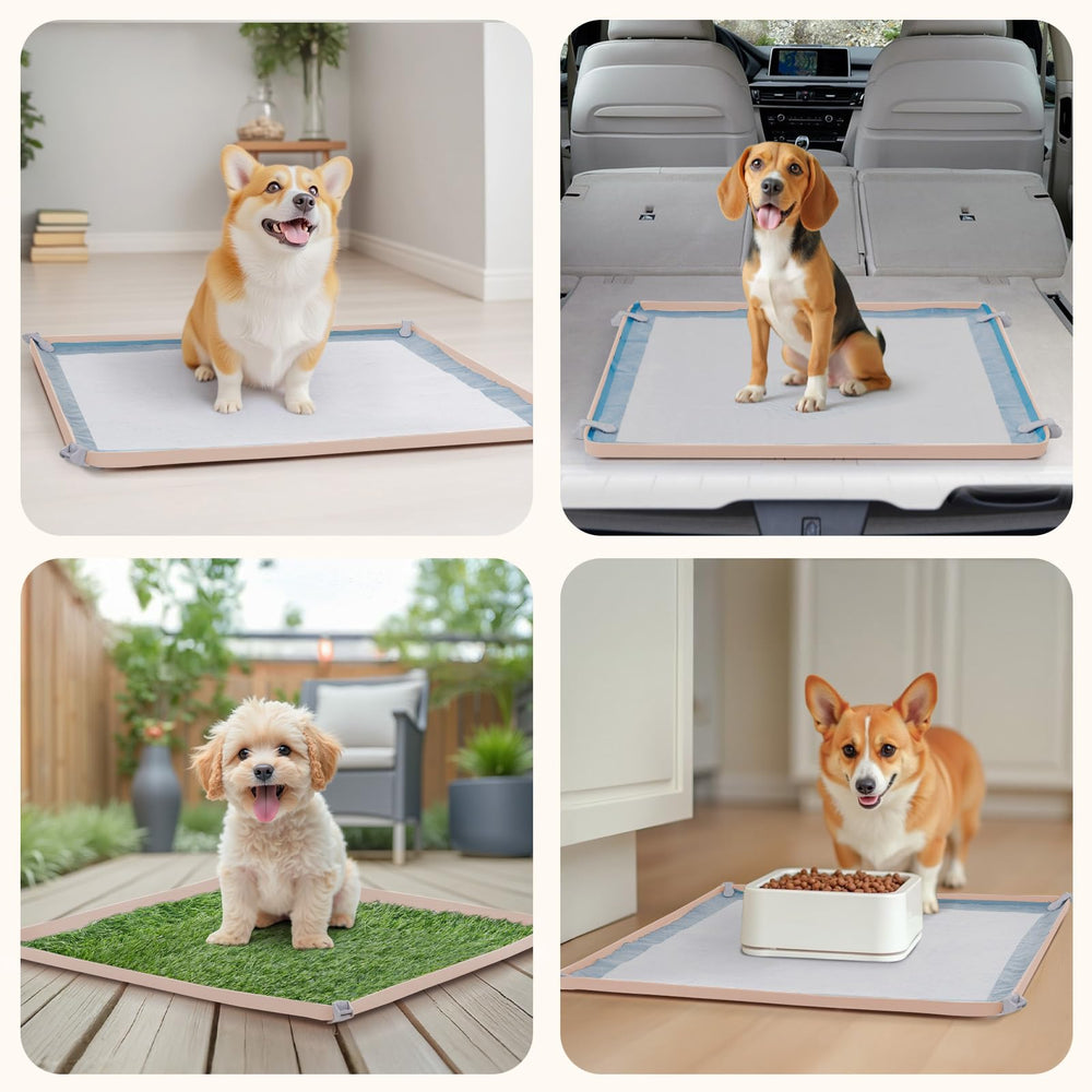 LOOBANI dog pee pad holder beige tray blends with decor.