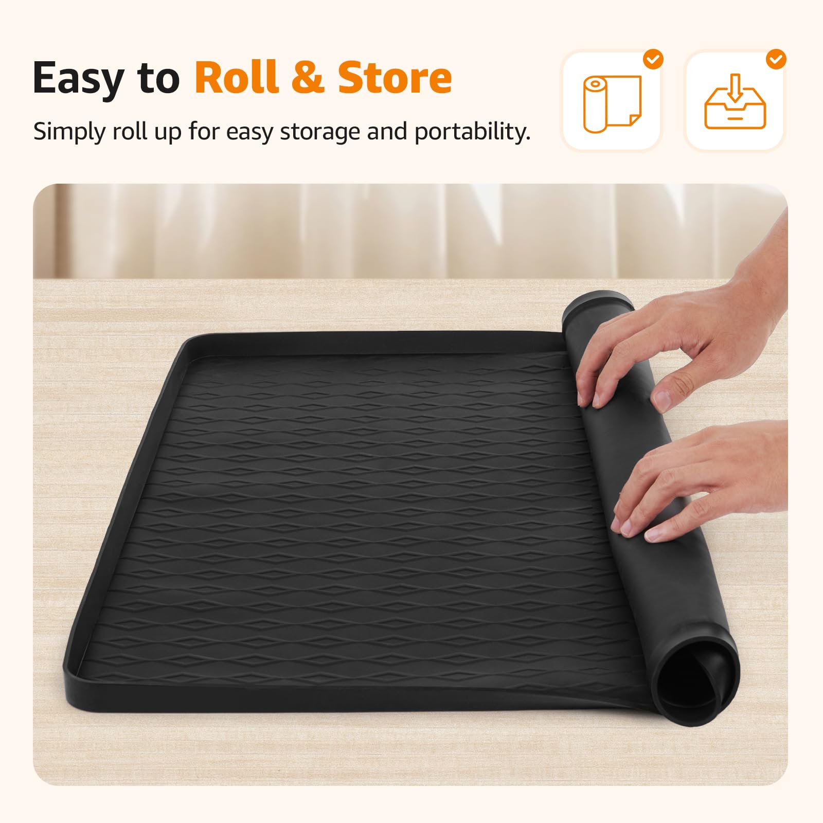 LOOBANI easy-clean silicone tray folds flat for compact storage