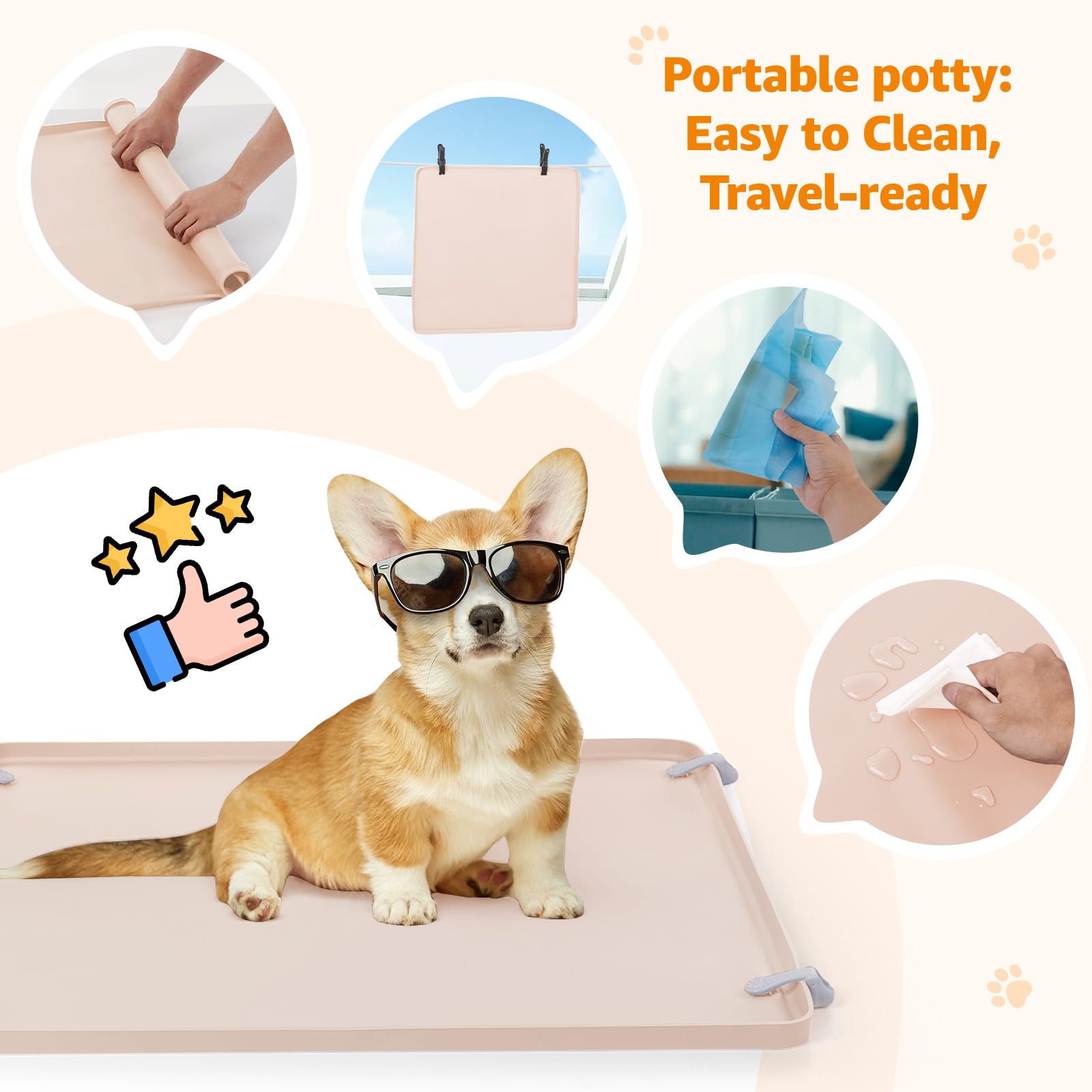 LOOBANI dog pad compatibility supports pads up to 28x30 inches.