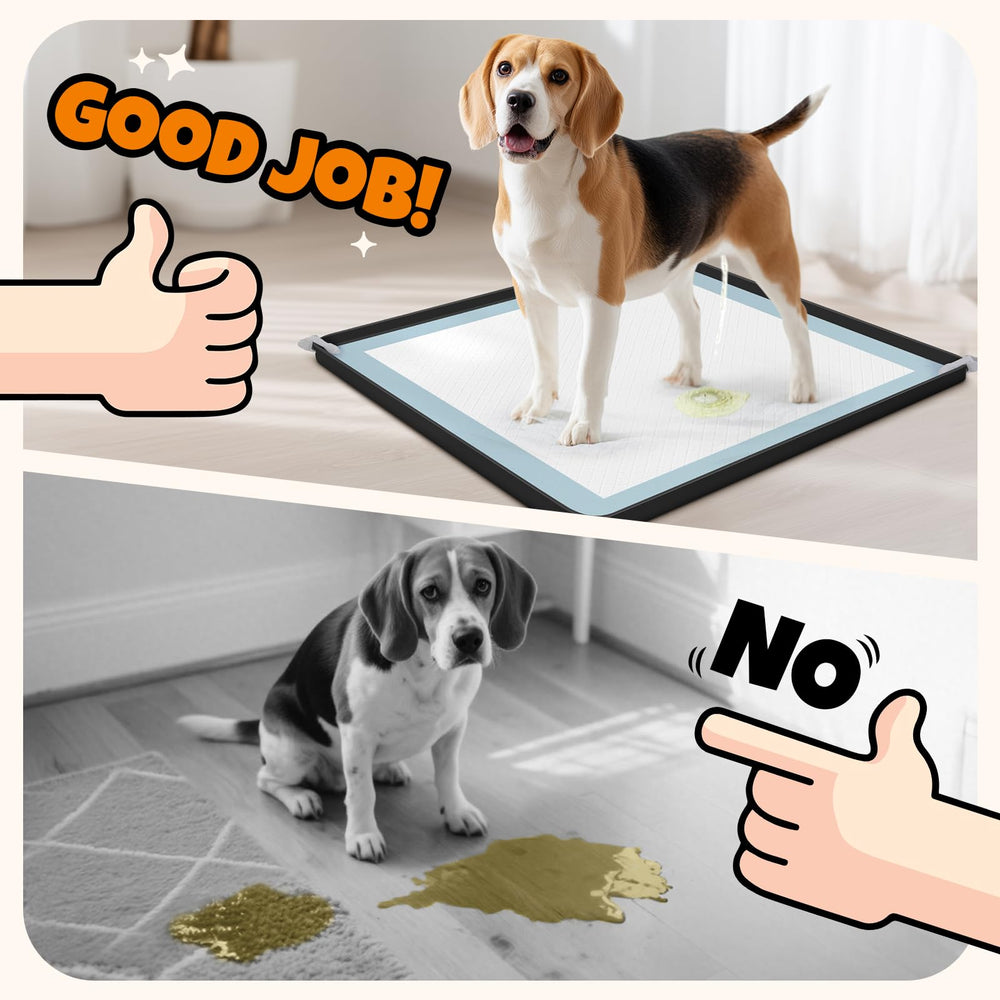 LOOBANI dog pee pad holder side angle highlights raised edge protection