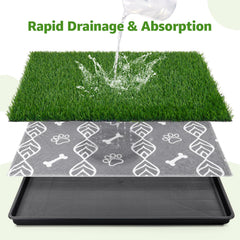 LOOBANI dog potty tray with two grass patches promotes quick cleanup and reduced mess
