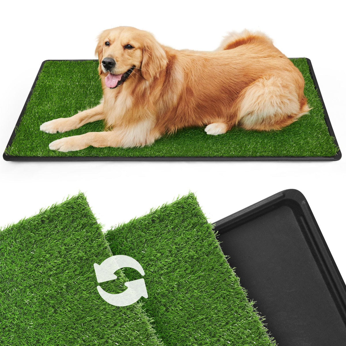 LOOBANI dog potty large grass pad top view for indoor training