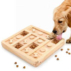 LOOBANI dog puzzle toys wooden cover engages dogs in problem-solving during playtime