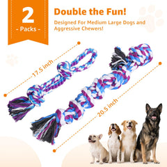 LOOBANI dog rope toy washable cotton rope close-up emphasizes durable, safe chewing.