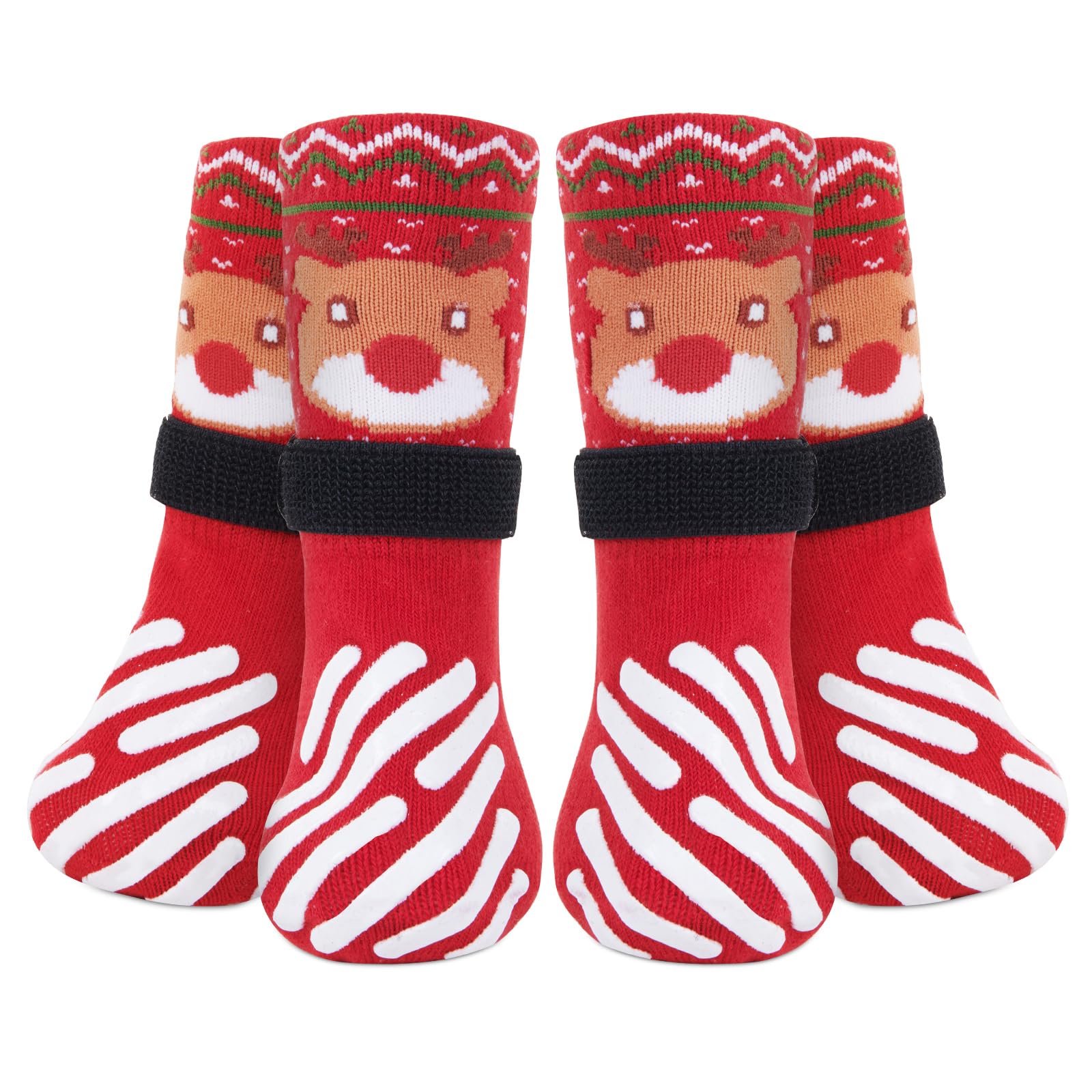 LOOBANI dog socks paw-measure view demonstrates sizing guidance for a secure fit.