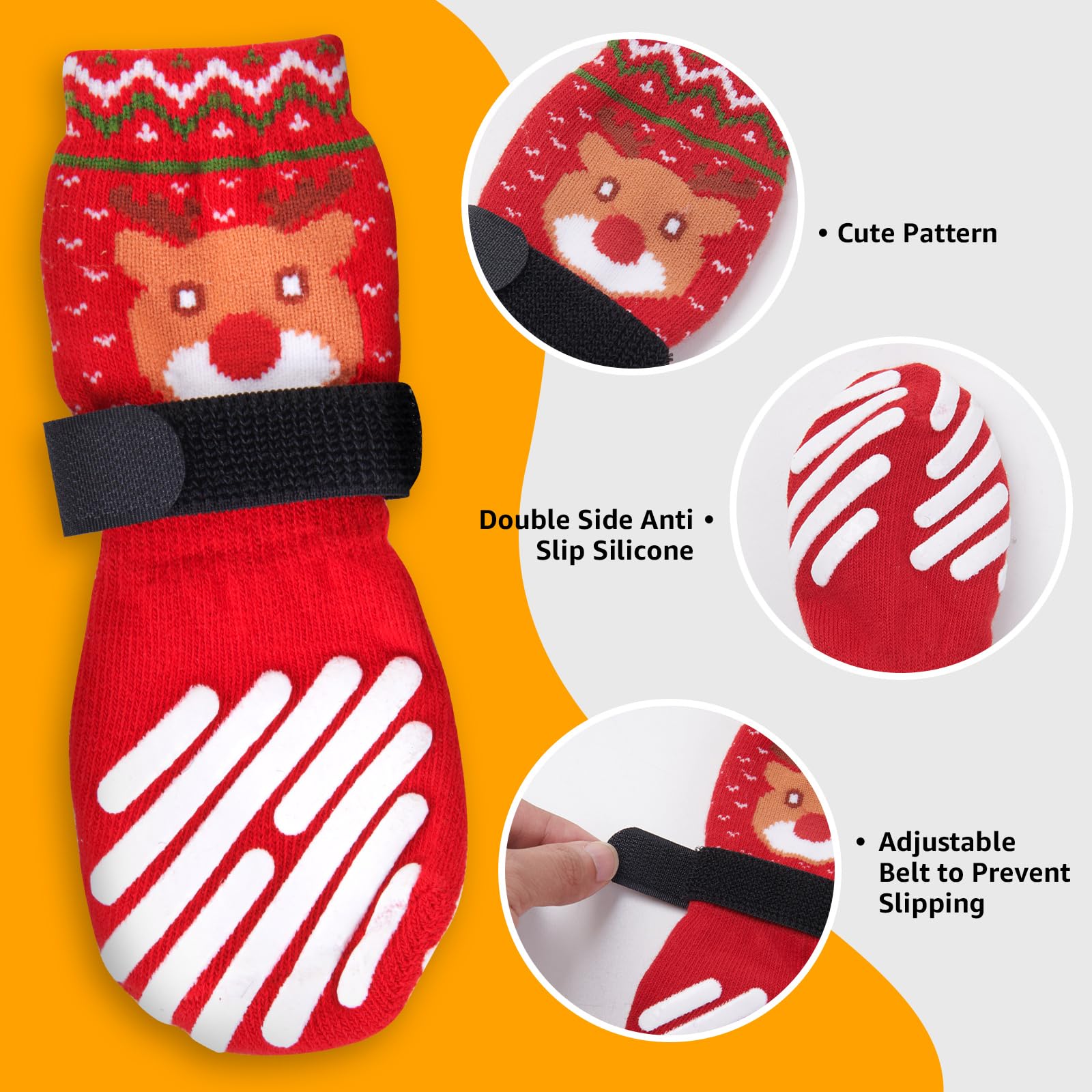 LOOBANI soft cotton dog socks for comfy indoor wear