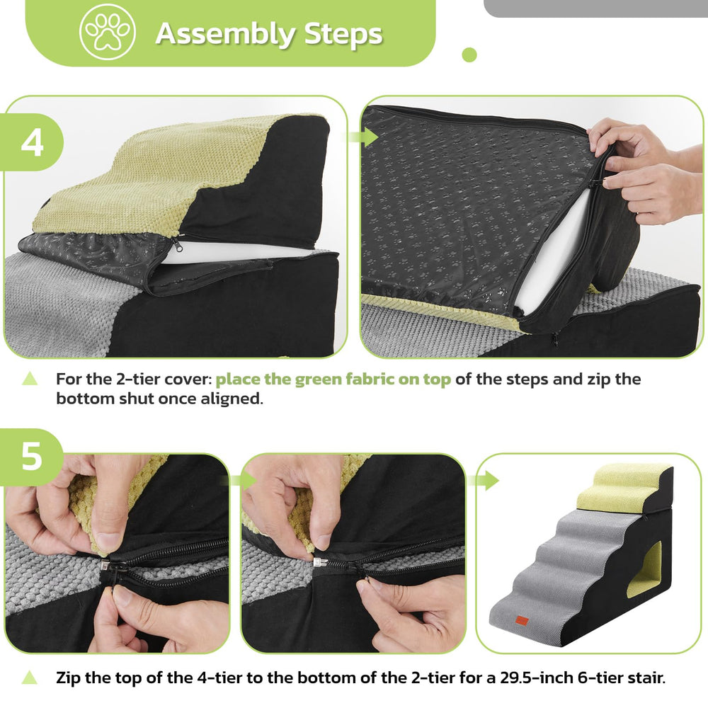 LOOBANI dog stairs help pets climb onto beds with ease