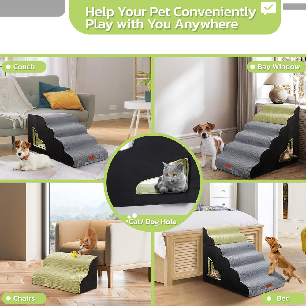 LOOBANI dog stairs washable cover resists paw wear