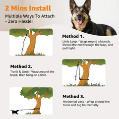 LOOBANI durable-dog-tug-toy features weather-resistant bungee for long-lasting backyard fun.
