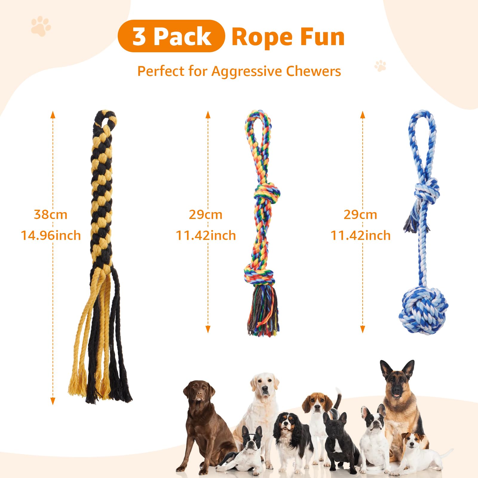 Loobani durable rope toy for small to medium dogs during tug or fetch