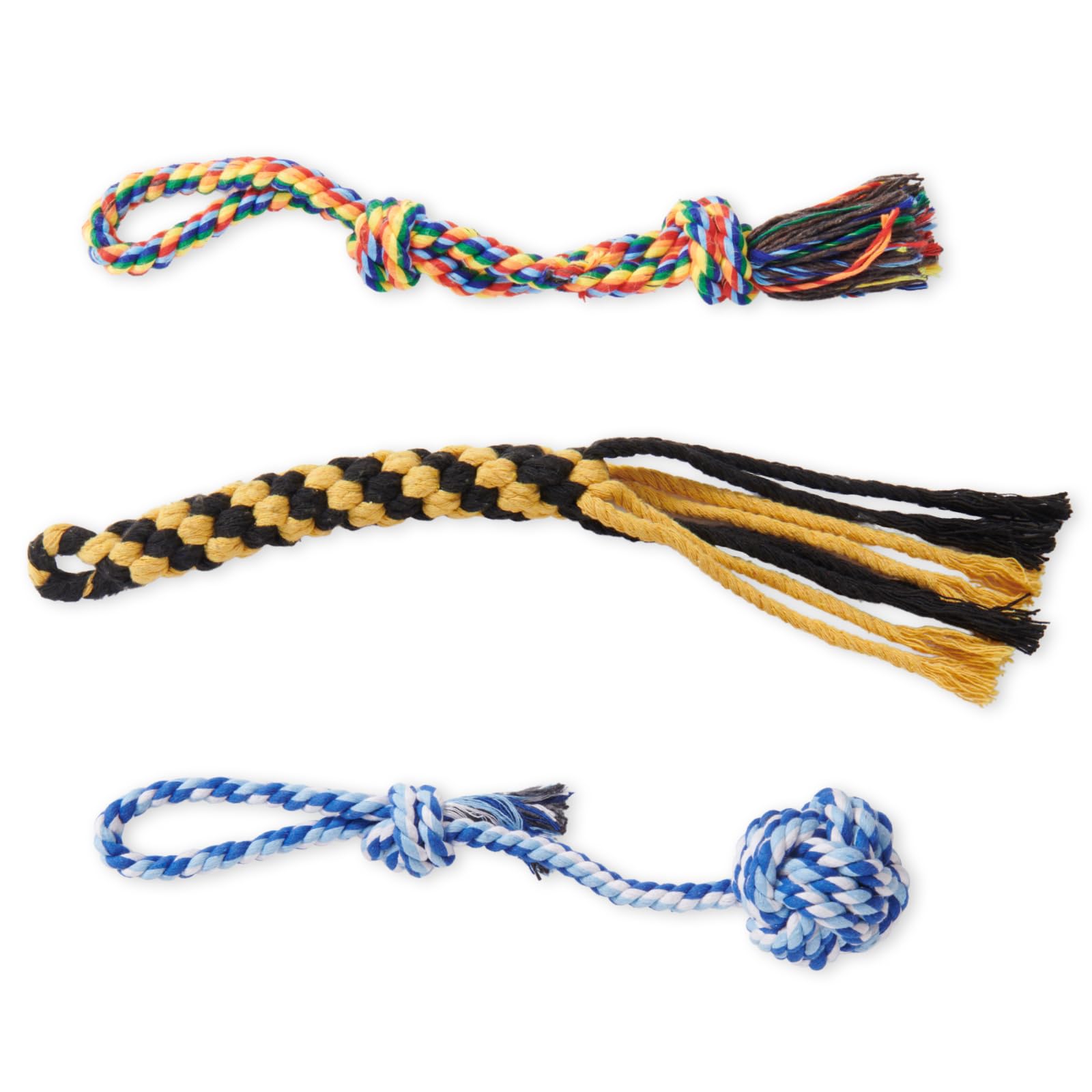 Loobani heavy-duty dog rope toy 3-pack for interactive tug-of-war play