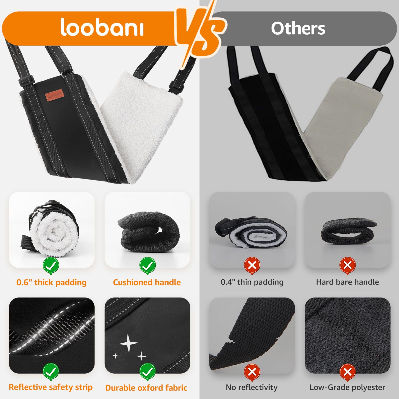 LOOBANI heavy-duty sling supports multiple breeds with sturdy design.