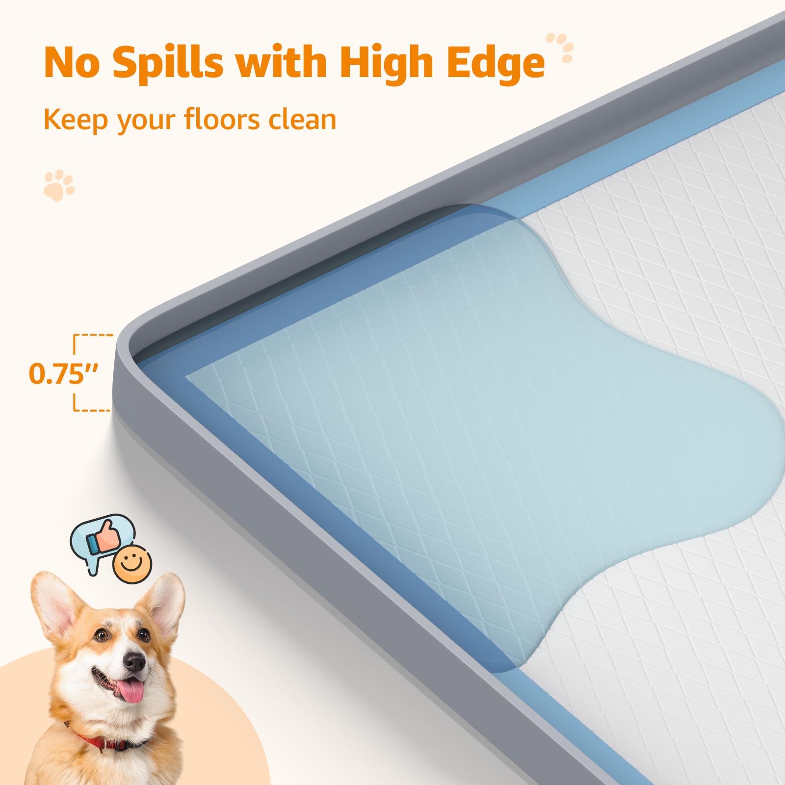 LOOBANI high-edge tray protects floors from leaks during training.