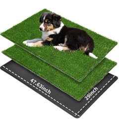 LOOBANI large dog grass pad with tray for indoor potty training and mess containment.