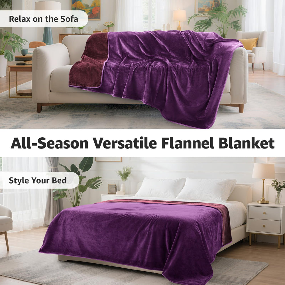 LOOBANI machine-washable flannel blanket in laundry-ready care