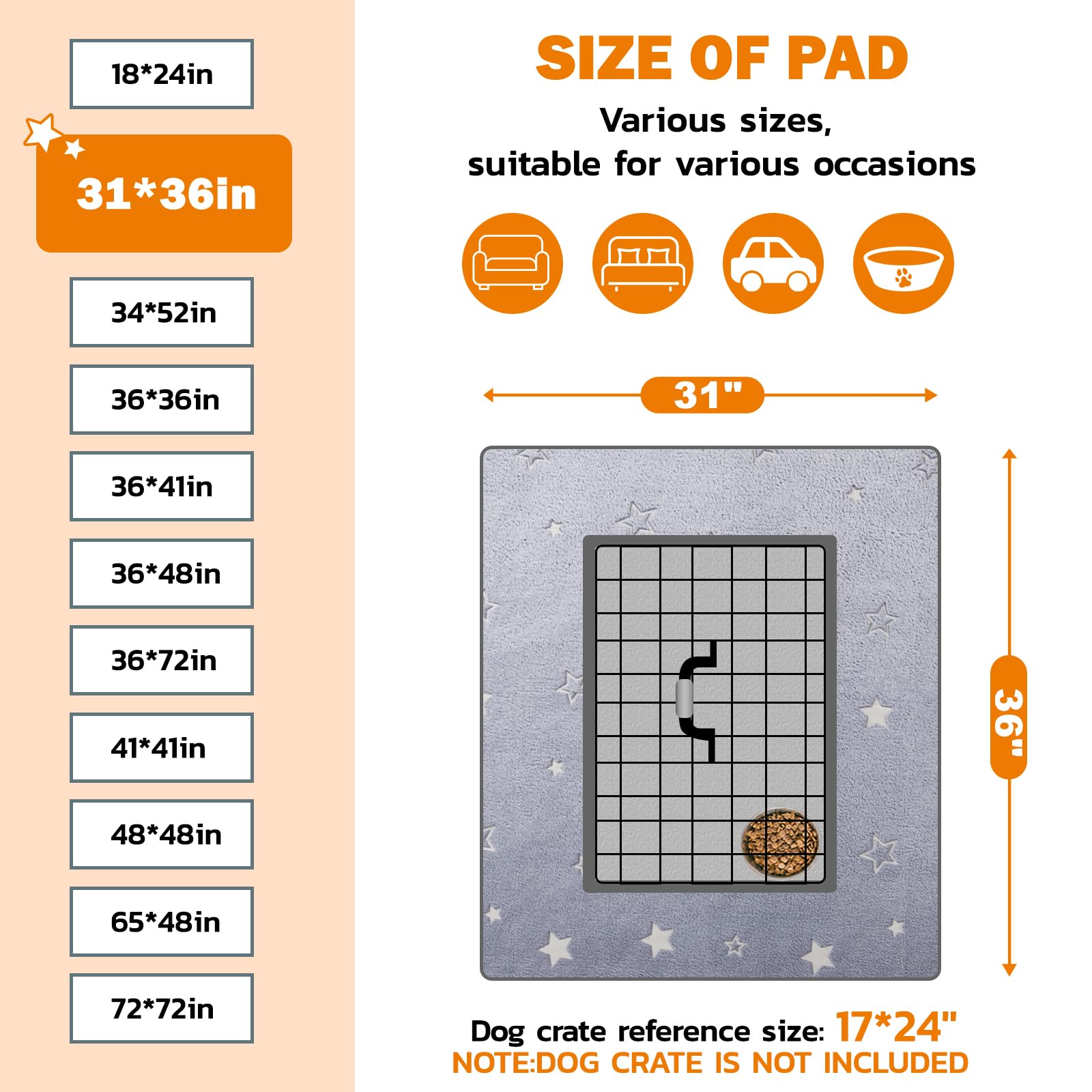 LOOBANI multipurpose dog pad for crate, playpen, and travel