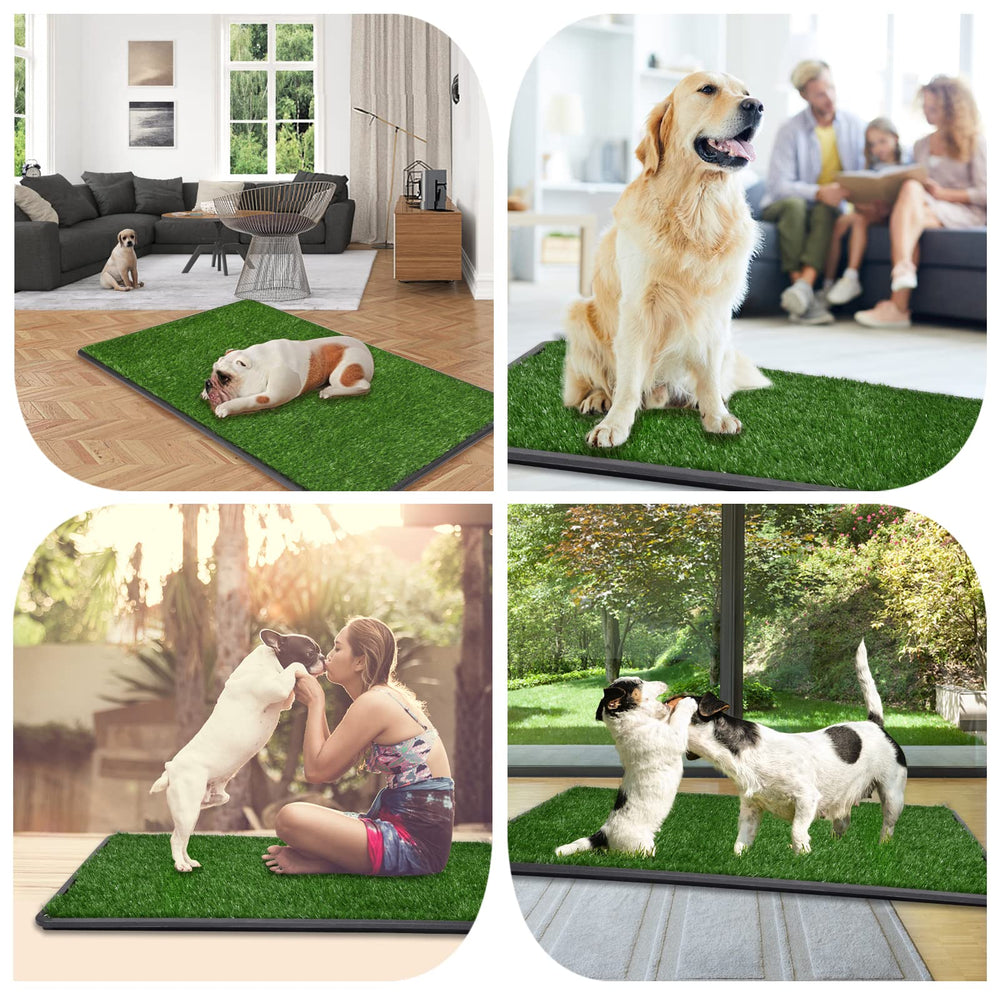 LOOBANI easy-clean grass pad; hose rinse or soap wash for quick refresh.