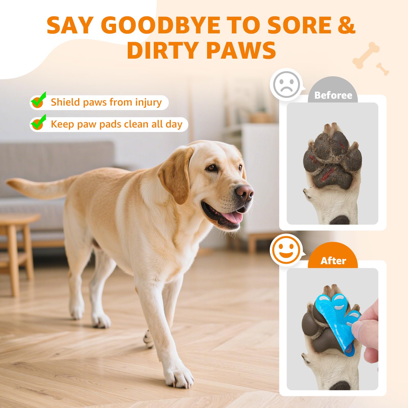 LOOBANI Paw Pads adhesive-strong-hold shows long-lasting stick-on adhesion.