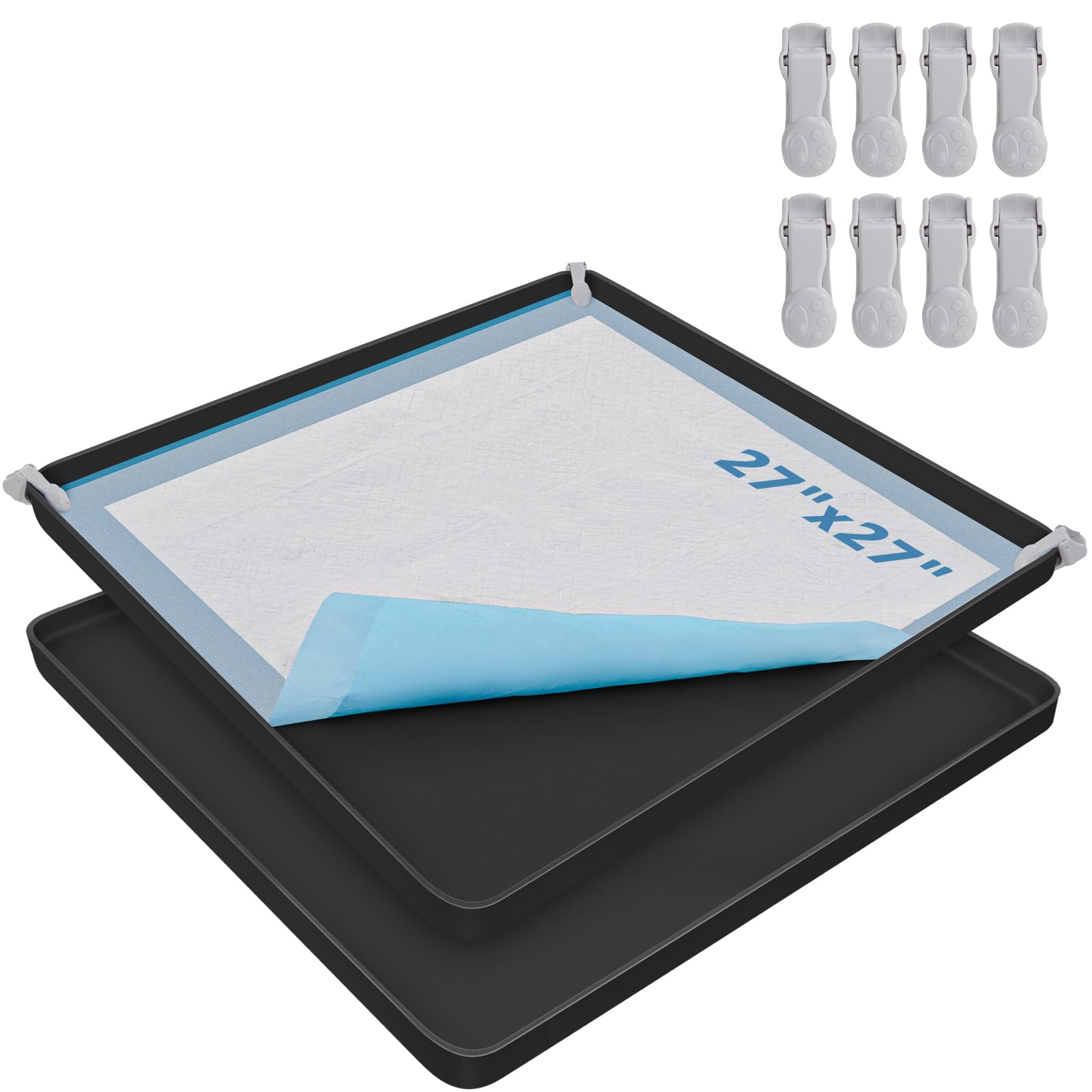 LOOBANI pee pad holder clip close-up shows four clamps for secure pads