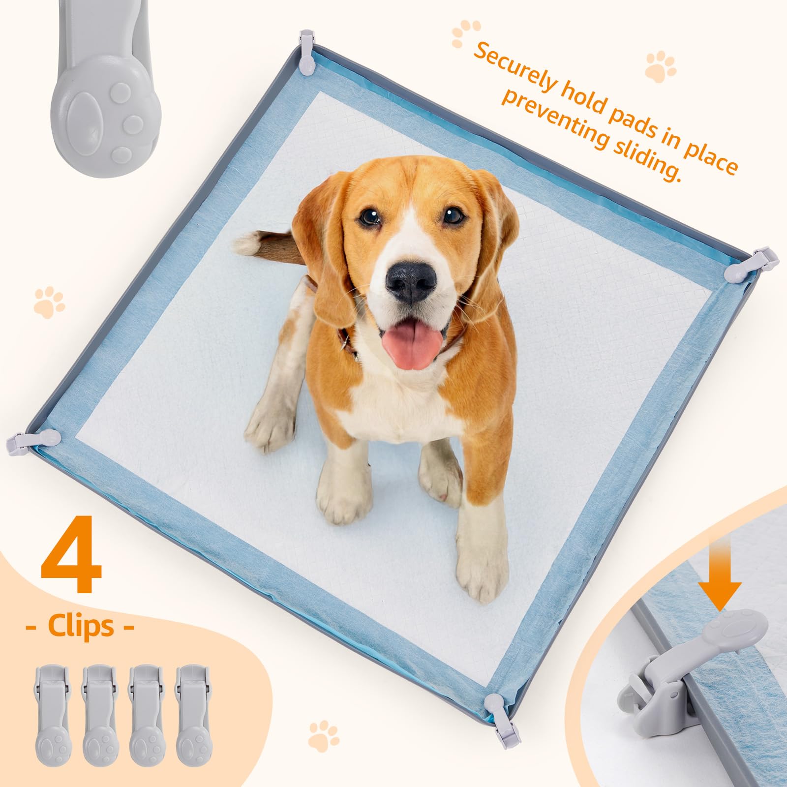 LOOBANI pee pad holder with high-edge design helps contain leaks and protect floors.