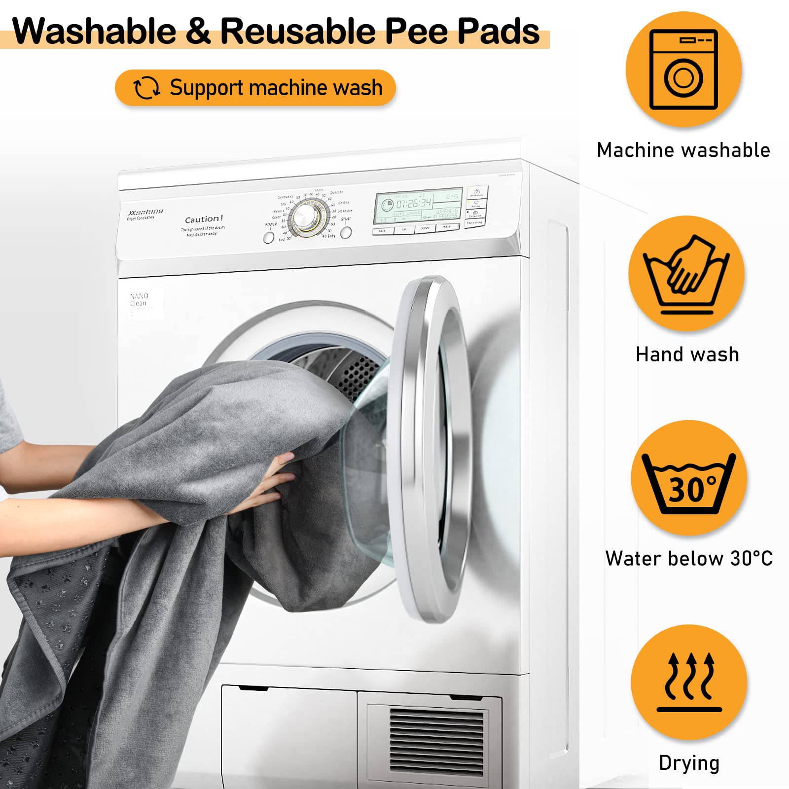 LOOBANI pee pad with TPU coating provides leak protection through multiple washes