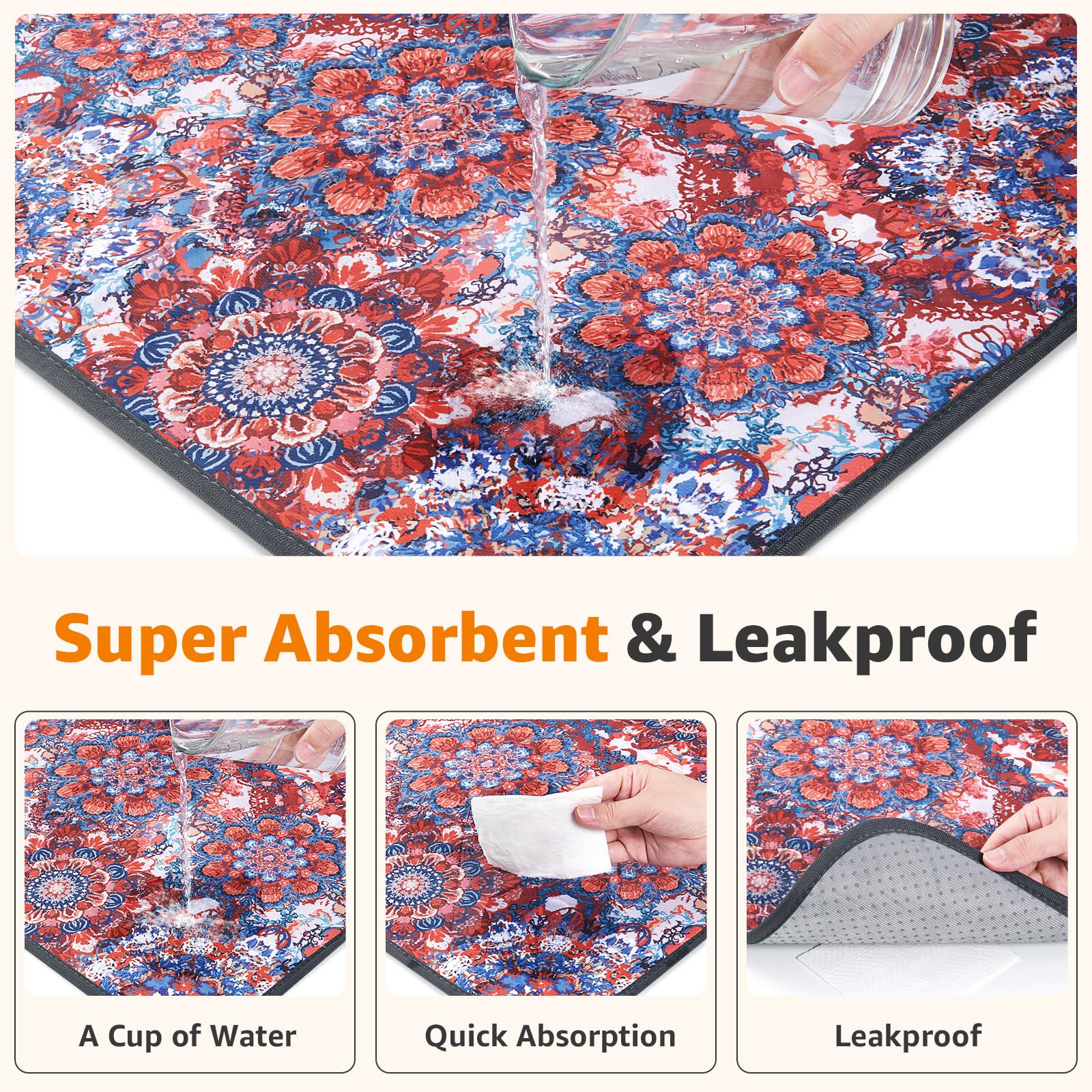 LOOBANI pee pad waterproof layer highlights leak protection and dry floors