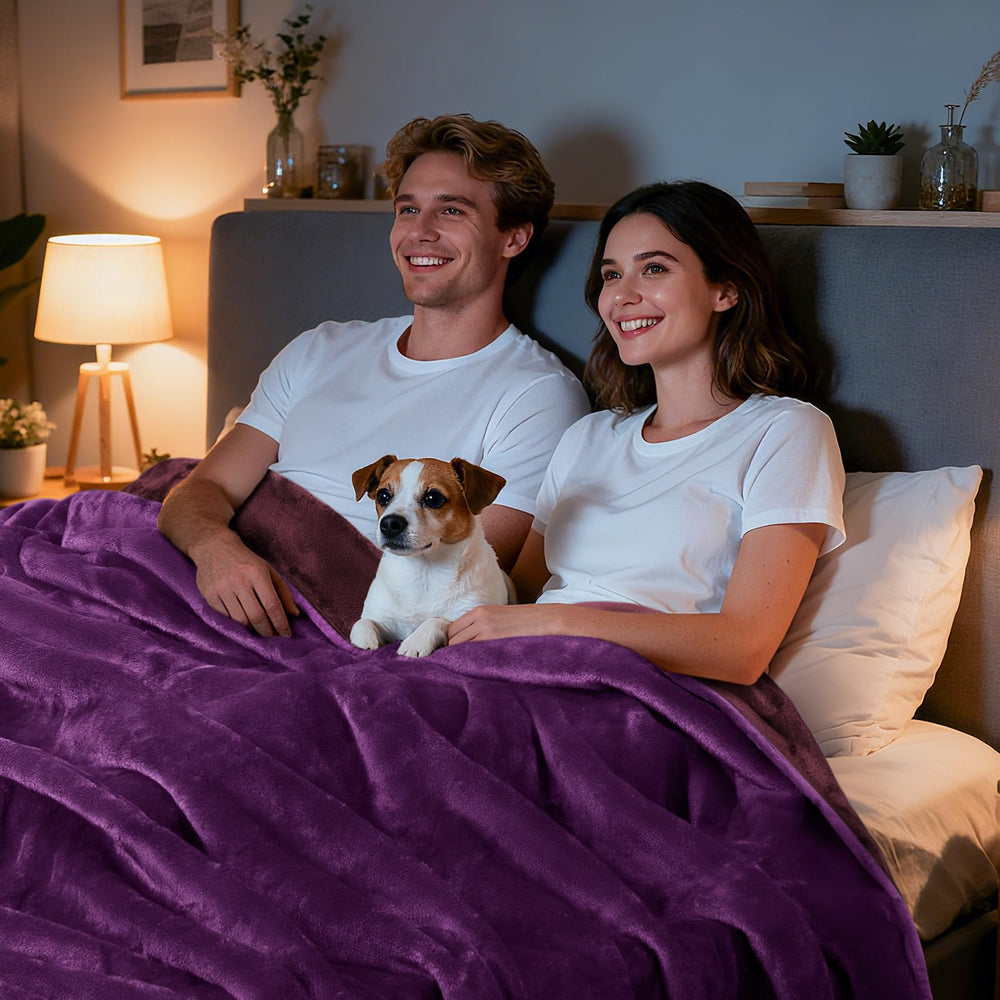 LOOBANI pet blanket on sofa with spill-proof protection during cuddle time