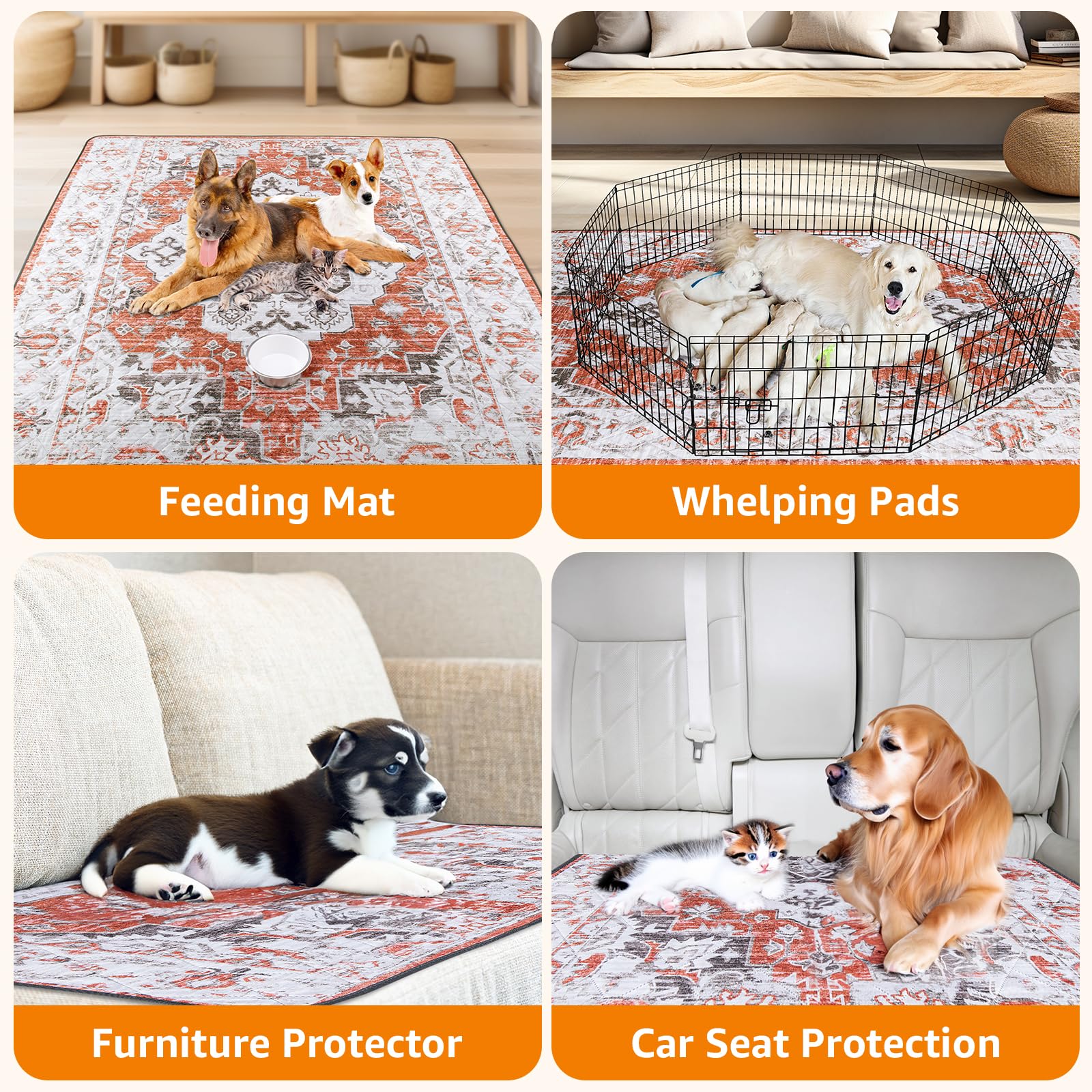 LOOBANI reusable pee pad dogs - odor control via layered design helps reduce smells between washes.