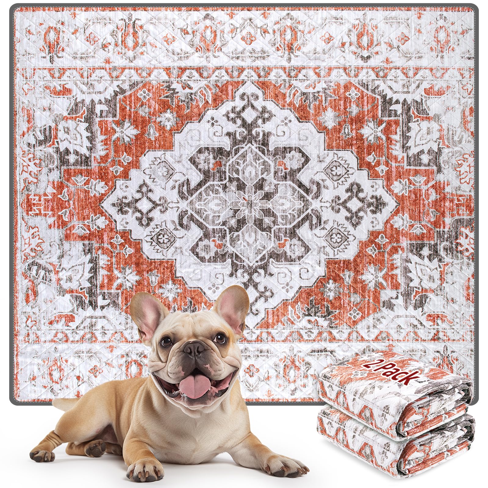 LOOBANI reusable pee pads for dogs with four-layer absorbent core for leakproof floor protection