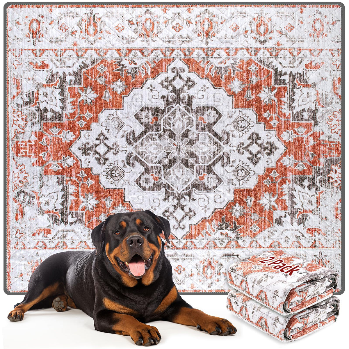LOOBANI reusable pee pads for dogs—four-layer absorbent construction keeps floors dry.