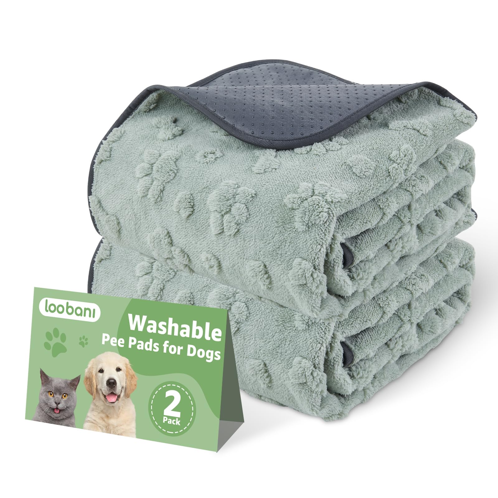 LOOBANI washable dog pad pattern protects floors with a stylish design.