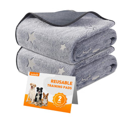 LOOBANI washable pee pad 2-pack 36x48 gray laid flat for floor protection during training.