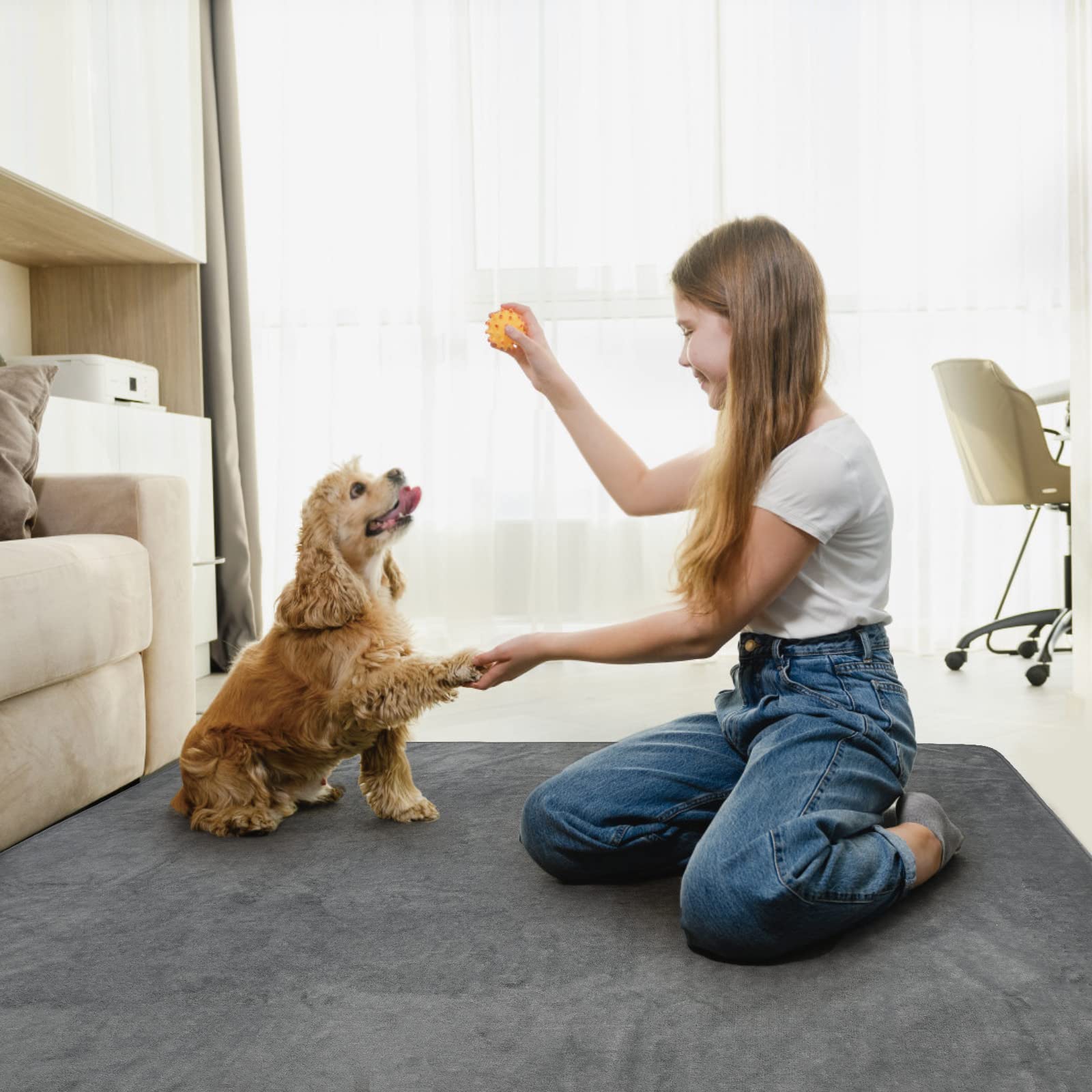 LOOBANI washable pee pad fast absorption showing quick urine uptake and dry surface