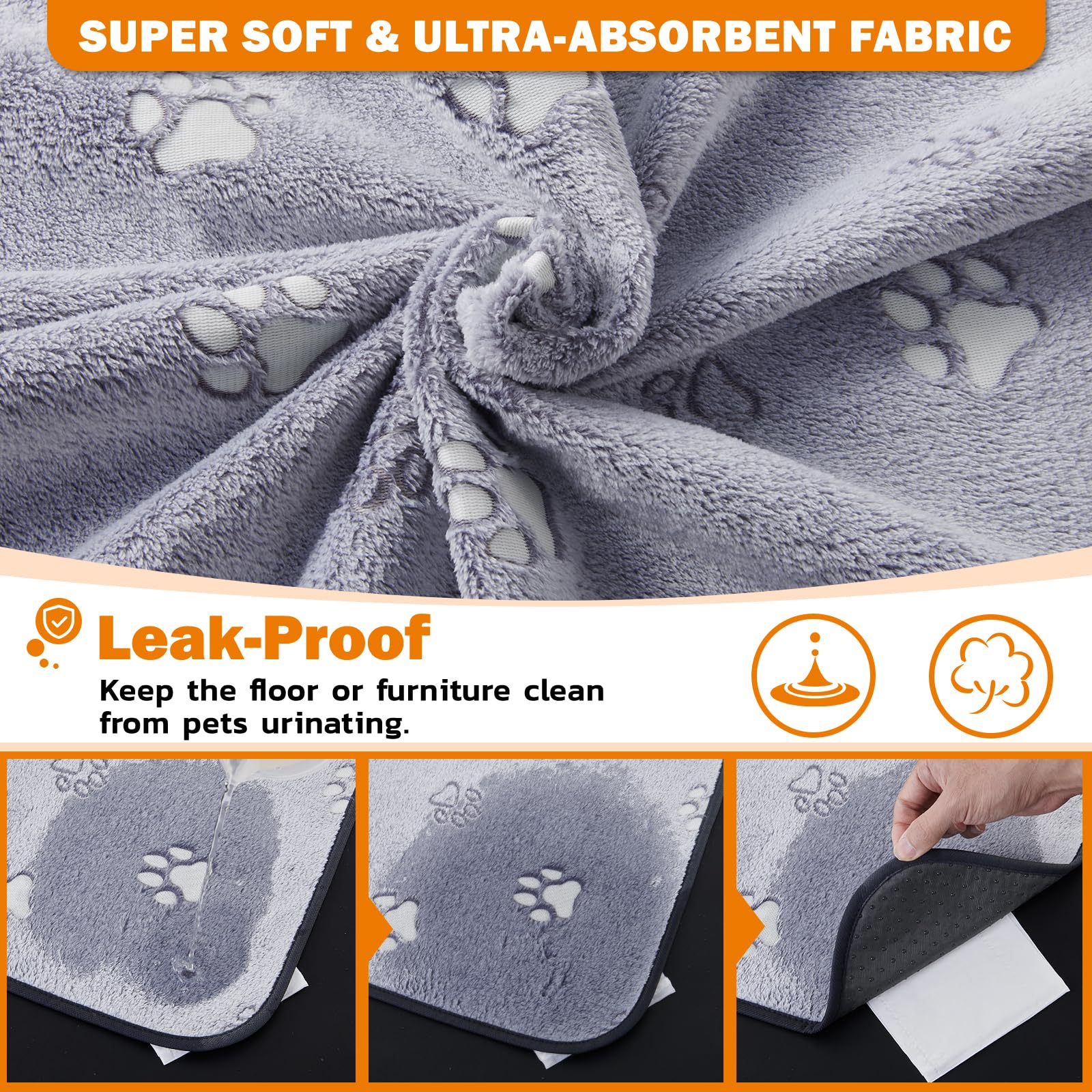 LOOBANI washable pee pad grey pack demonstrates two-pack convenience for ongoing cleanliness and reuse.
