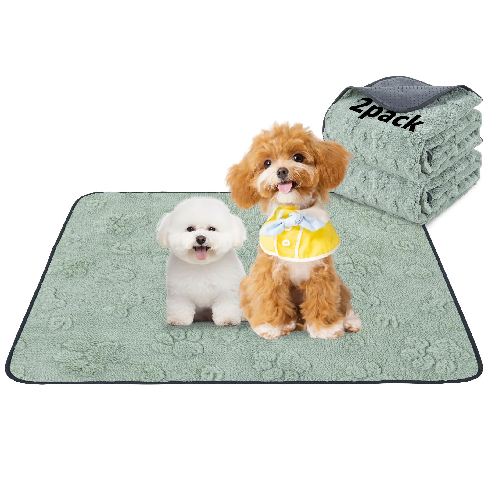 LOOBANI washable pee pad pattern 2-pack shows dog-themed print for training