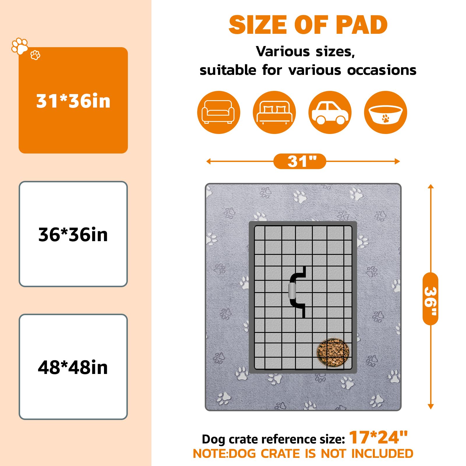 LOOBANI soft-flannel pee pad with paw pattern offers comfortable training sessions.