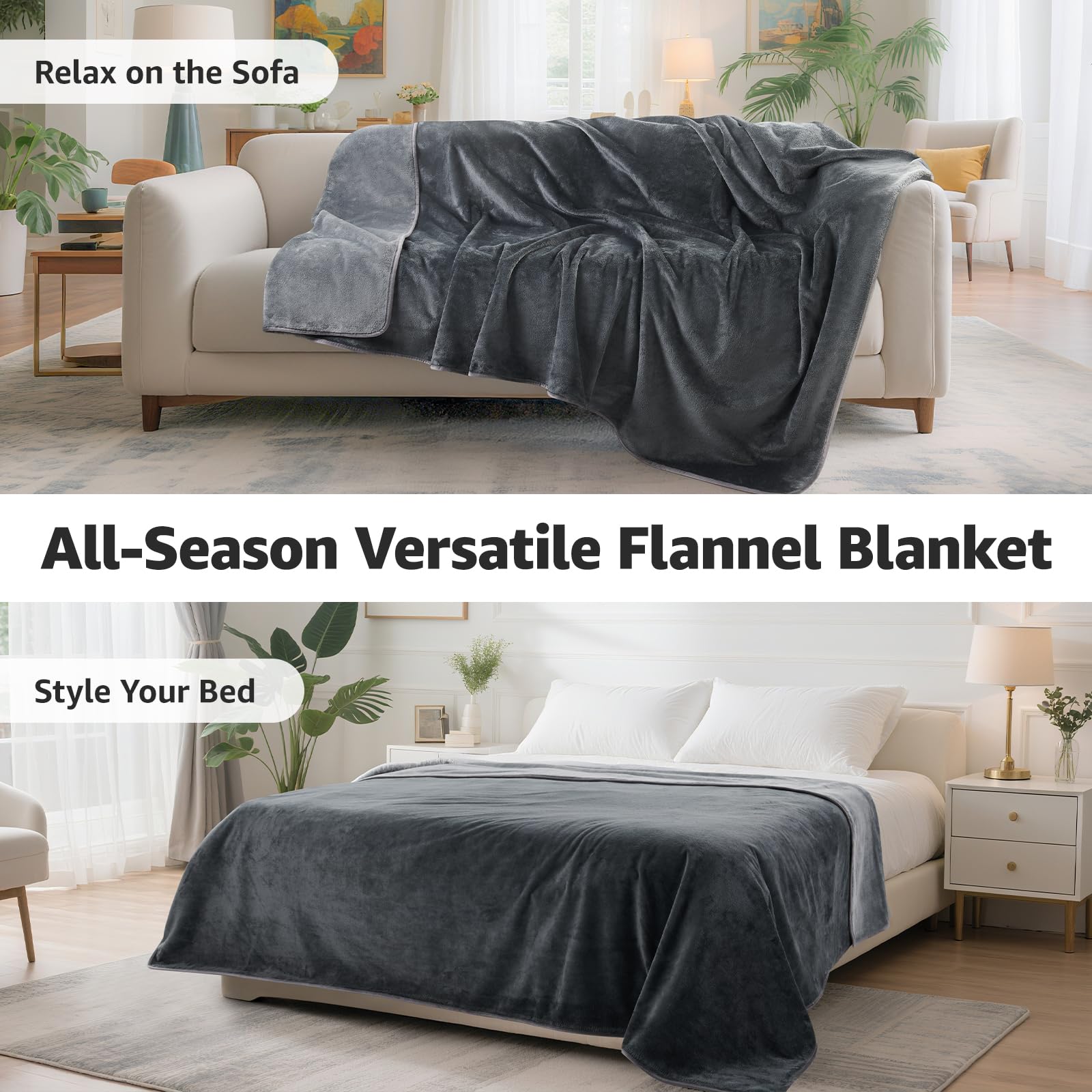 LOOBANI waterproof blanket twin-xl coverage fits larger beds.