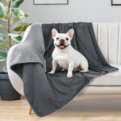 LOOBANI waterproof dog blanket bed 30x40 grey with cozy flannel and spill protection