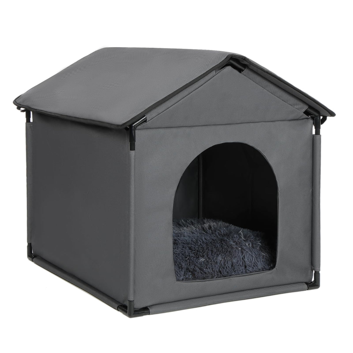 LOOBMBNS large cat and dog house exterior gray for calm indoor lounging