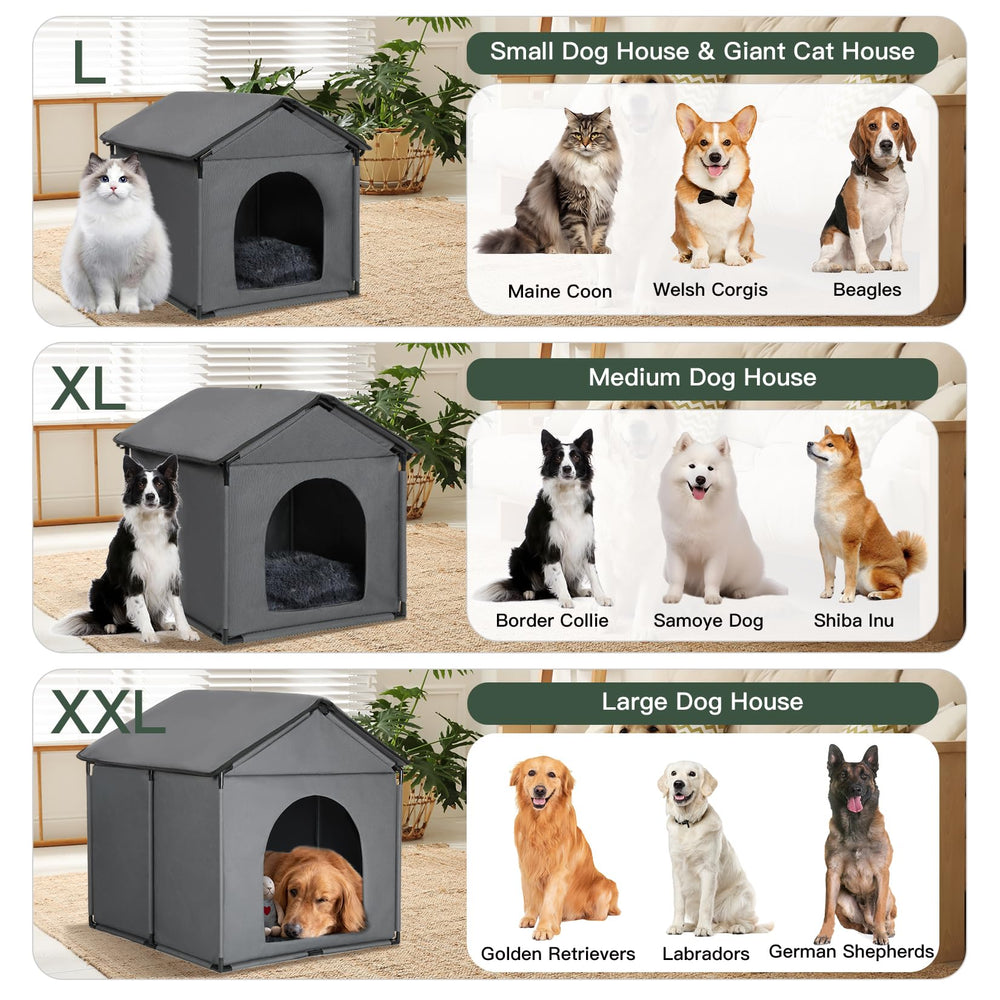 LOOBMBNS large cat and dog house interior 22x20x18 shows cozy resting space
